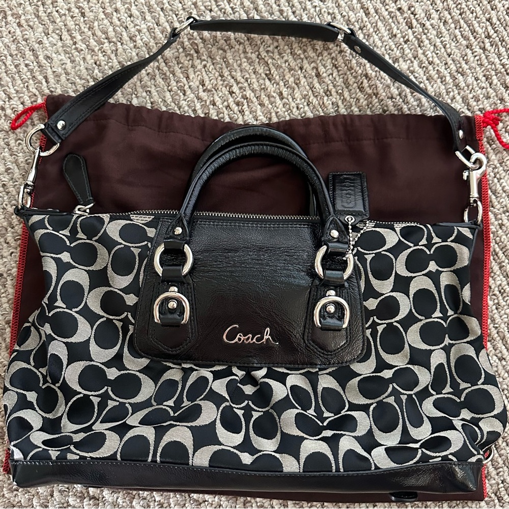 COACH Signature Ashley Leather Satchel